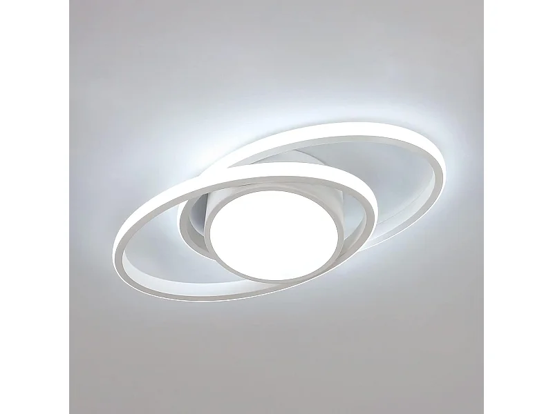 Plafonnier LED, Lampe de plafond Rond 39W, Blanc Froid 6000K, Moderne Luminaire Plafonnier pour Salon Chambre cuisine Balcon (Blanc) [Classe énergétique E]