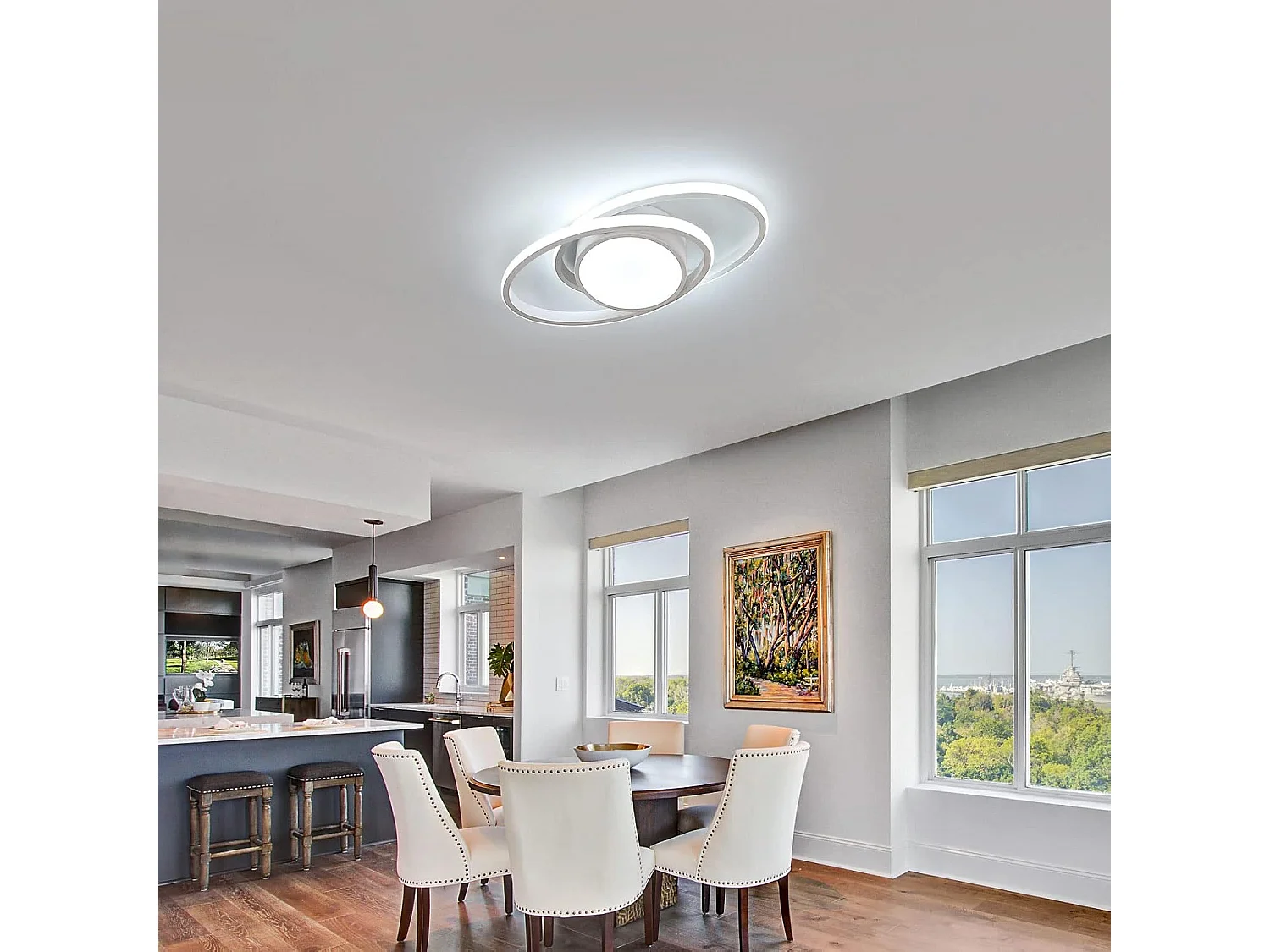 Plafonnier LED, Lampe de plafond Rond 39W, Blanc Froid 6000K, Moderne Luminaire Plafonnier pour Salon Chambre cuisine Balcon (Blanc) [Classe énergétique E]