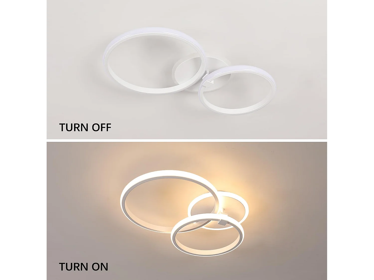 Plafonnier LED Moderne, Lampe de Plafond Ronde 42W 3500LM, Lustre LED Plafonnier en Aluminium et acrylique pour Salon,Longueur 52cm (Blanche Chaude 3000K) Blanc