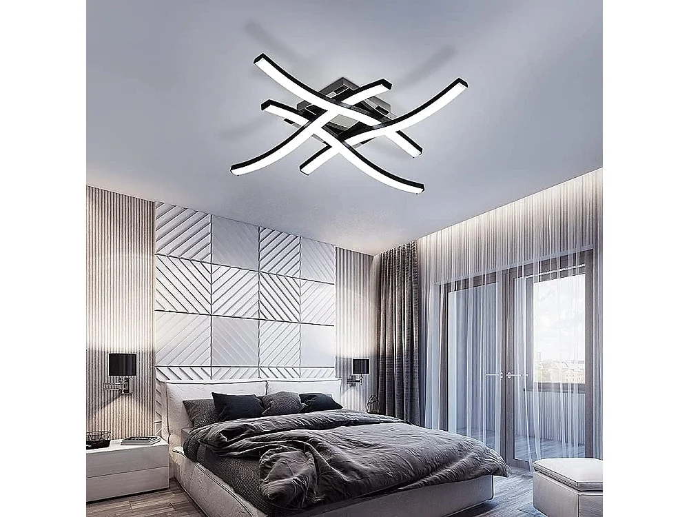 Plafonnier LED Design Moderne,Suspension Luminaire en forme de vague,Lumière Blanche Froide 6500K,Lustre Moderne pour Salon Salle à Manger