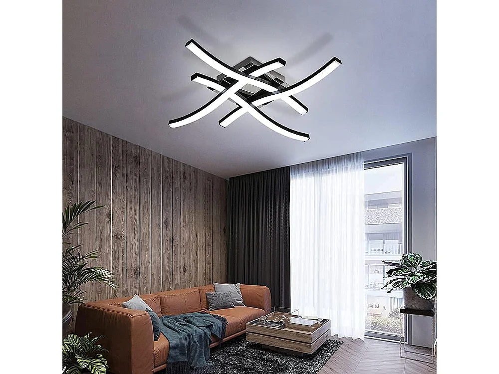 Plafonnier LED Design Moderne,Suspension Luminaire en forme de vague,Lumière Blanche Froide 6500K,Lustre Moderne pour Salon Salle à Manger