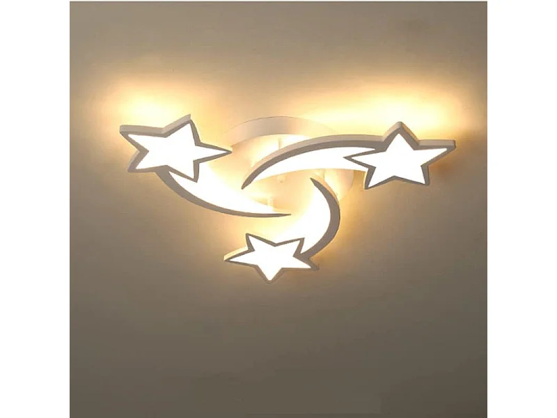Plafonnier LED 30W, Lampe de plafond en forme Star moderne pour Chambre à coucher Chambre d'enfant, Lumière Blanc Chaud 3000K