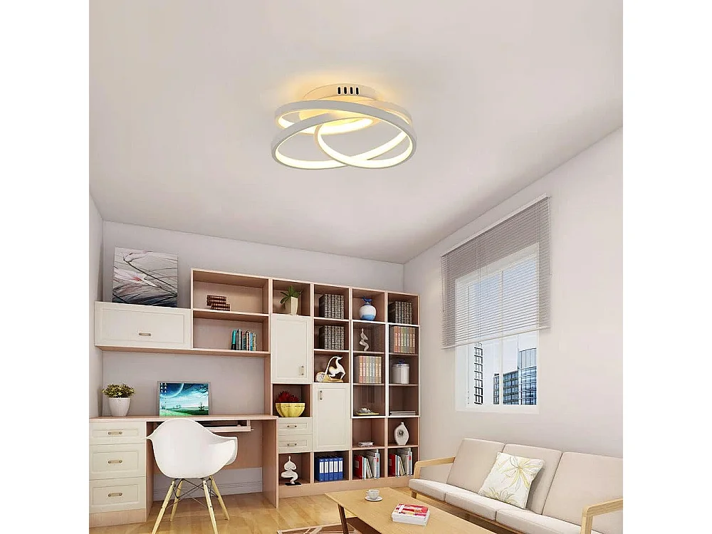 Plafonnier LED, Luminaire Plafonnier Moderne 40W 2600LM, Blanc Chaud 3000K, Créatif Lampe de Plafond en Acrylique, pour Chambre à coucher Balcon,Dia 30cm