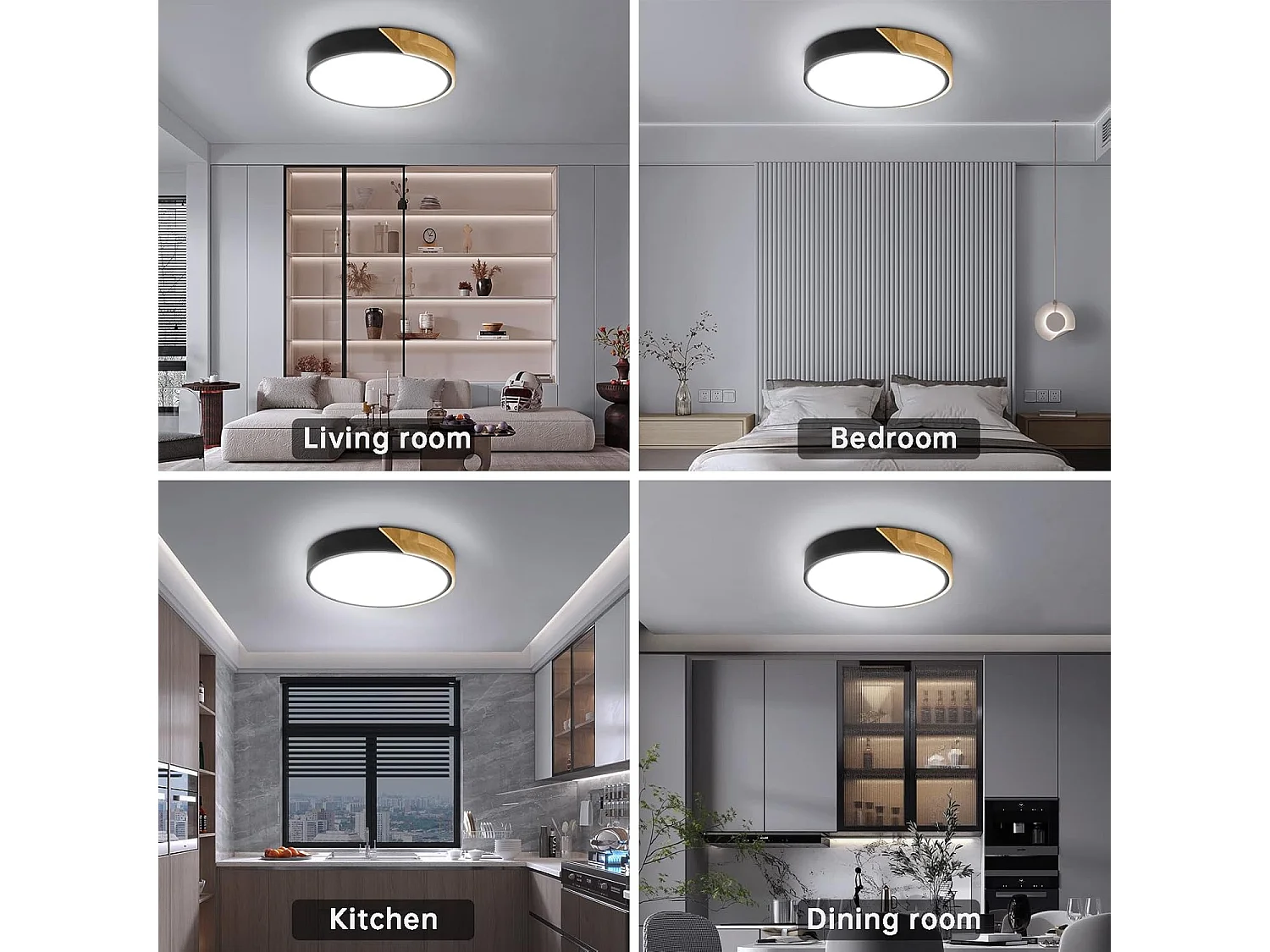 Kambo LED Plafonnier 24W 2400LM LED Lampe de Plafond Moderne Rond Blanc Froid 6000K Ø30*5CM Chambre la Cuisine le Salon le Balcon et le Couloir