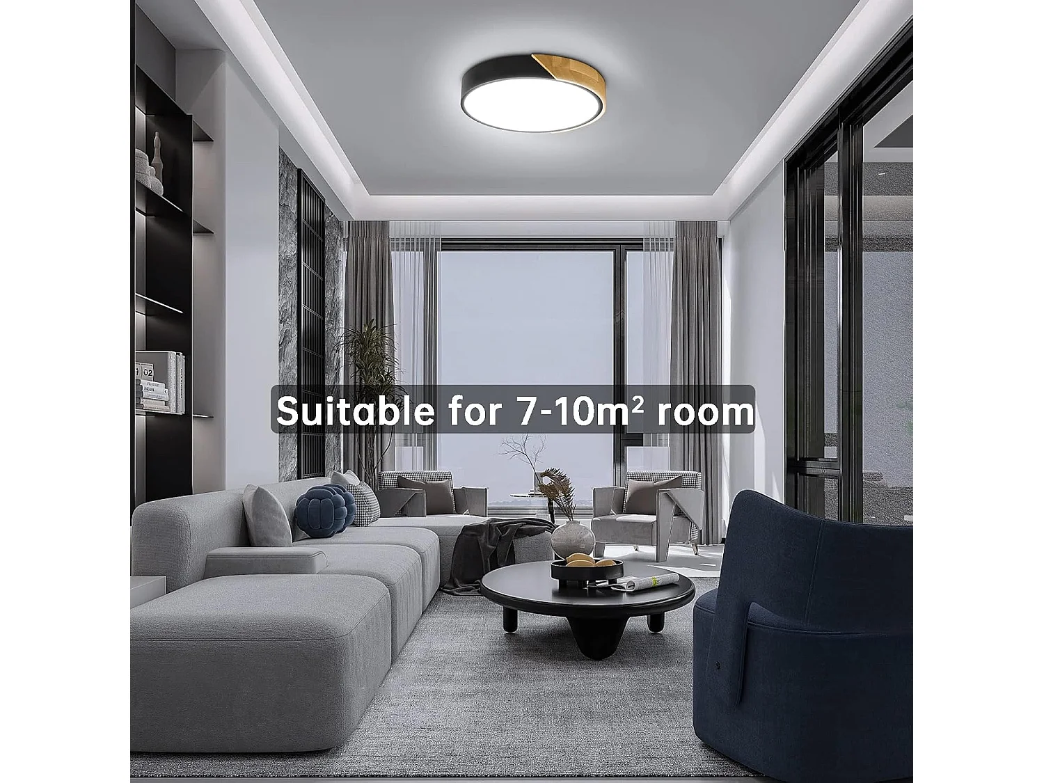 Kambo LED Plafonnier 24W 2400LM LED Lampe de Plafond Moderne Rond Blanc Froid 6000K Ø30*5CM Chambre la Cuisine le Salon le Balcon et le Couloir