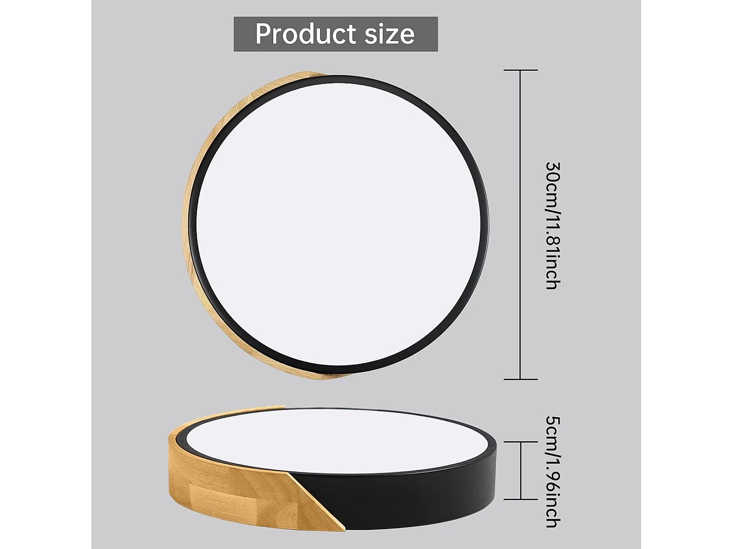 Kambo LED Plafonnier 24W 2400LM LED Lampe de Plafond Moderne Rond Blanc Froid 6000K Ø30*5CM Chambre la Cuisine le Salon le Balcon et le Couloir