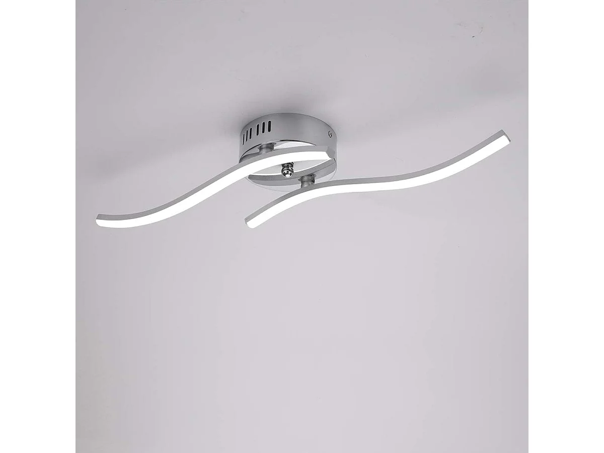 Plafonnier LED, Suspension Luminaire en forme de vague, lumière blanche neutre 4000K, LED intégrées 12W 1100 Lumen, lustre moderne pour salon ou cuisine