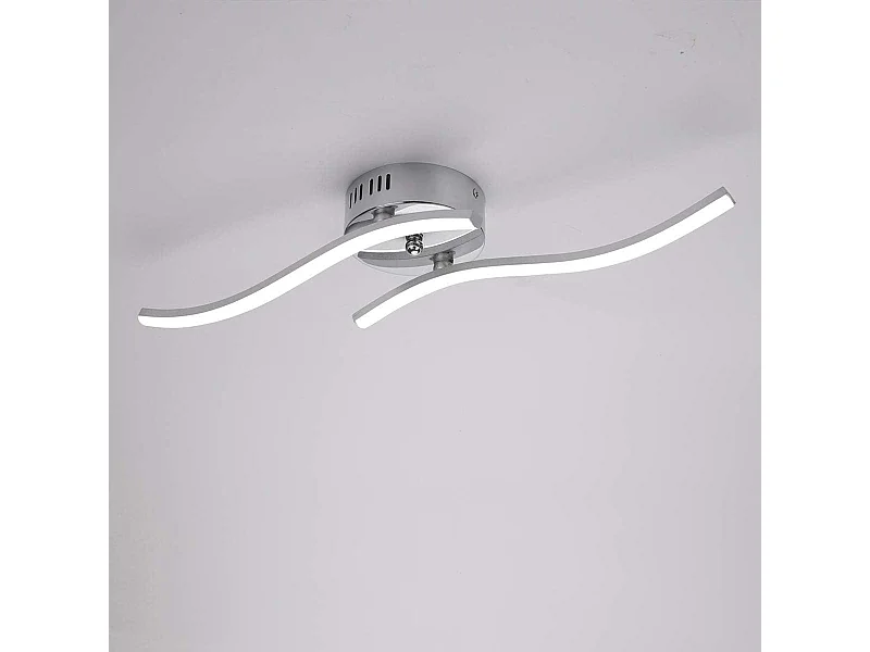 Plafonnier LED, Suspension Luminaire en forme de vague, lumière blanche neutre 4000K, LED intégrées 12W 1100 Lumen, lustre moderne pour salon ou cuisine