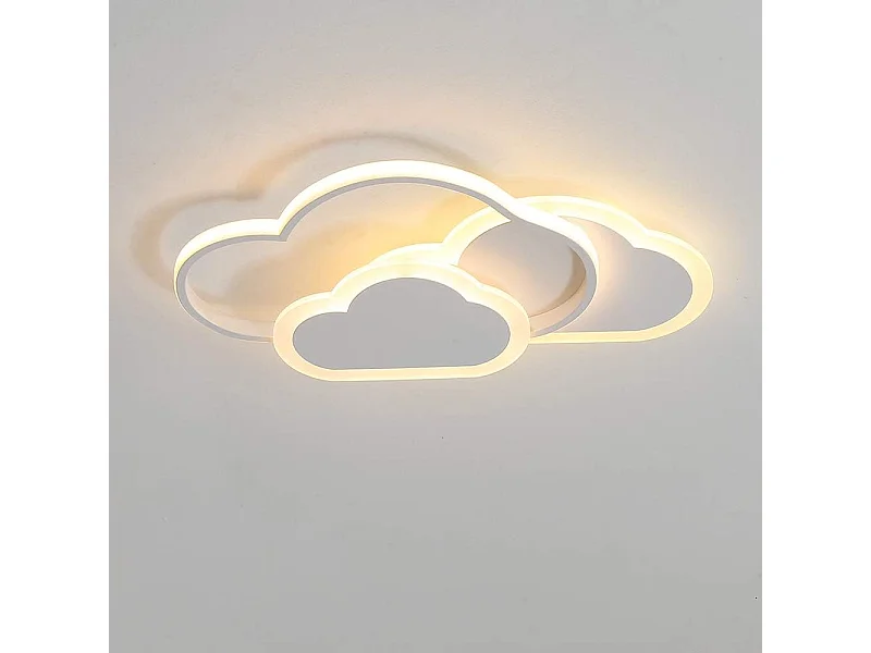 Plafonnier LED, lampe de plafond créatif nuage, 32W 2700lm 42cm, blanc chaud 3000K, plafonniers blancs modernes applique murale pour de salon