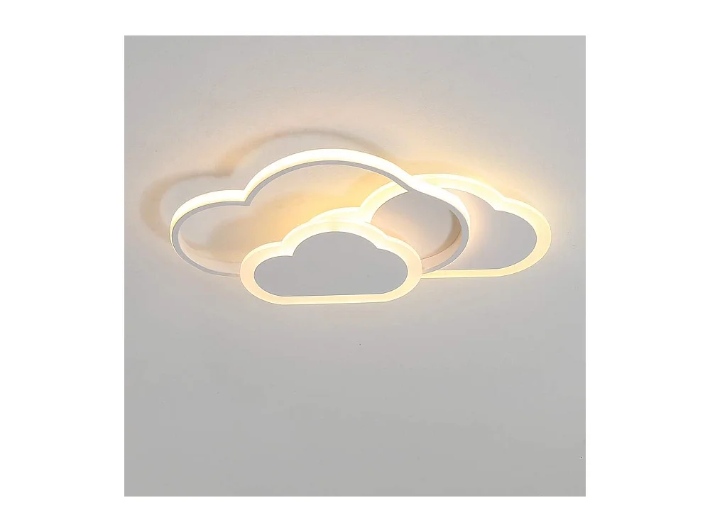 Plafonnier LED, lampe de plafond créatif nuage, 32W 2700lm 42cm, blanc chaud 3000K, plafonniers blancs modernes applique murale pour de salon