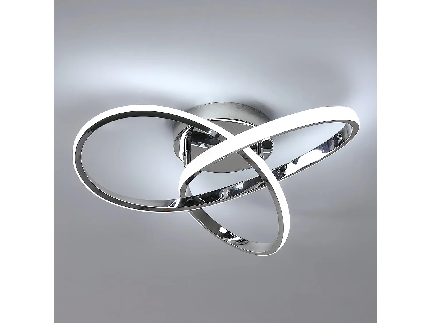 Plafonnier LED, 38W 4275LM Lampe de Plafond Moderne Argent en Acrylique pour Salon, Luminaire Plafonnier pour Chambre Couloir Cuisine,Blanc Froid 6500K, Dia 40cm