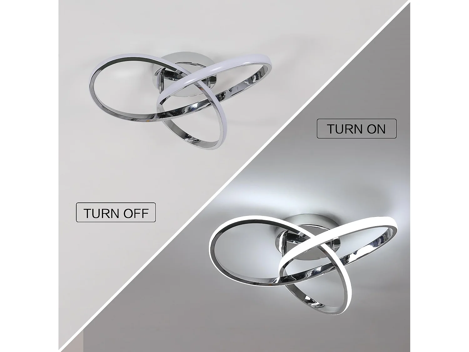 Plafonnier LED, 38W 4275LM Lampe de Plafond Moderne Argent en Acrylique pour Salon, Luminaire Plafonnier pour Chambre Couloir Cuisine,Blanc Froid 6500K, Dia 40cm