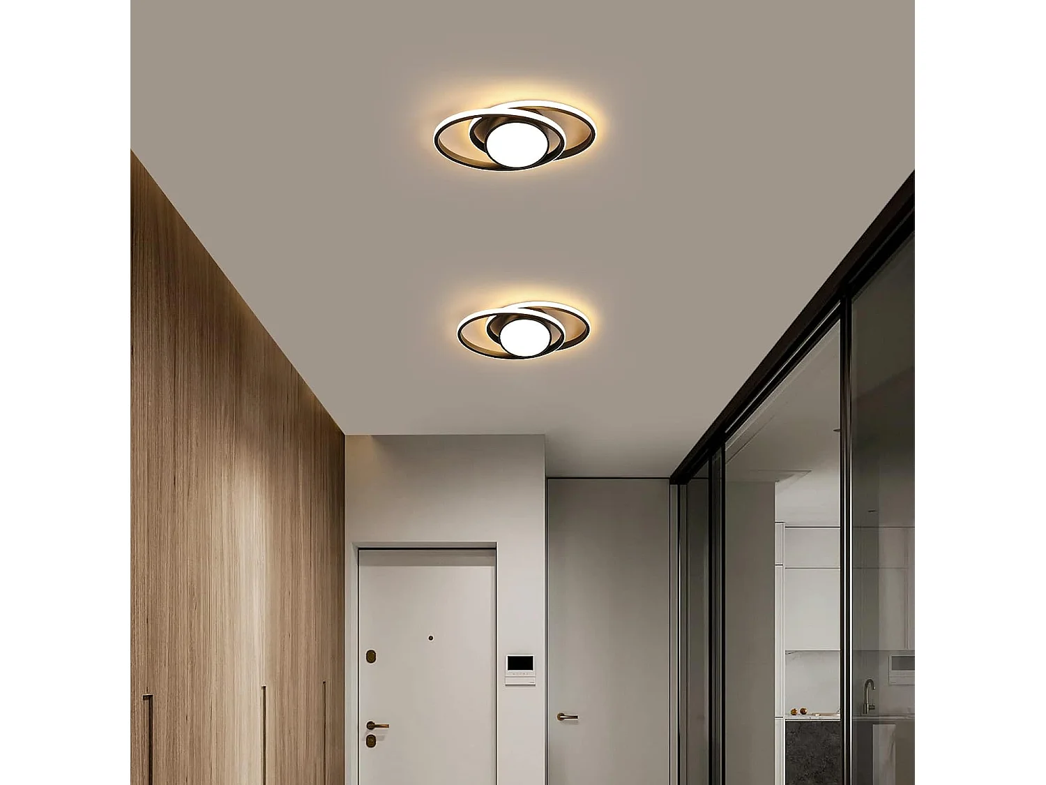 Plafonnier LED, Lampe de plafond Rond 39W, Lumière Chaude 3000K, Moderne Luminaire Plafonnier pour Salon Chambre Cuisine Balcon (Noir) [Classe énergétique E]