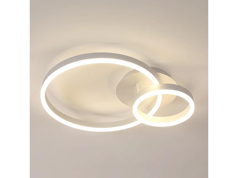 42W 4725LM Plafonnier LED Moderne, Luminaire Plafonnier Rond Ø50cm, Lampe de Plafond en Acrylique pour Salon, Chambre,Lumière Naturelle 4500K, Blanc