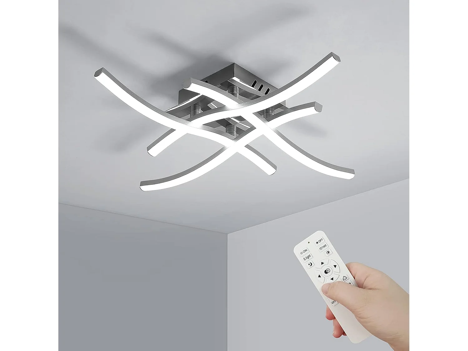 Plafonnier LED à Intensité Variable,Lumière de Plafond Moderne 24W Couleur et Luminosité Réglables avec Télécommande,Plafonnier à Gradation 2700K à 6000K