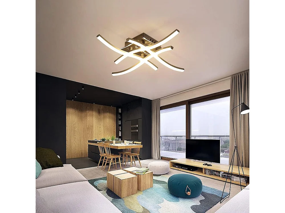 Plafonnier LED à Intensité Variable,Lumière de Plafond Moderne 24W Couleur et Luminosité Réglables avec Télécommande,Plafonnier à Gradation 2700K à 6000K