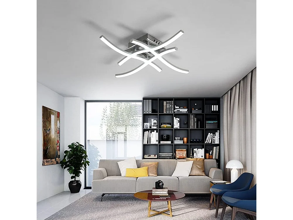 Plafonnier LED à Intensité Variable,Lumière de Plafond Moderne 24W Couleur et Luminosité Réglables avec Télécommande,Plafonnier à Gradation 2700K à 6000K