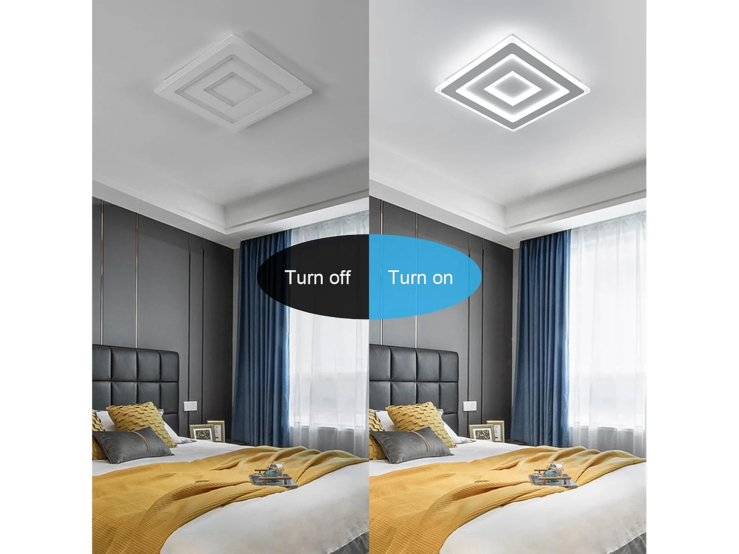 Plafonnier LED Carré 52W 5850LM Luminaire Plafonnier en Acrylique Blanc, Parfait pour Chambre à Coucher, Salon, Couloir, Lumière Blanche 6500K, Dimensions 40cm