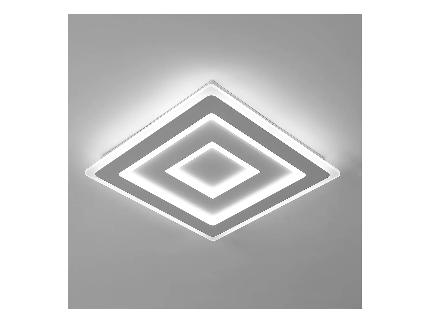 Plafonnier LED Carré 52W 5850LM Luminaire Plafonnier en Acrylique Blanc, Parfait pour Chambre à Coucher, Salon, Couloir, Lumière Blanche 6500K, Dimensions 40cm