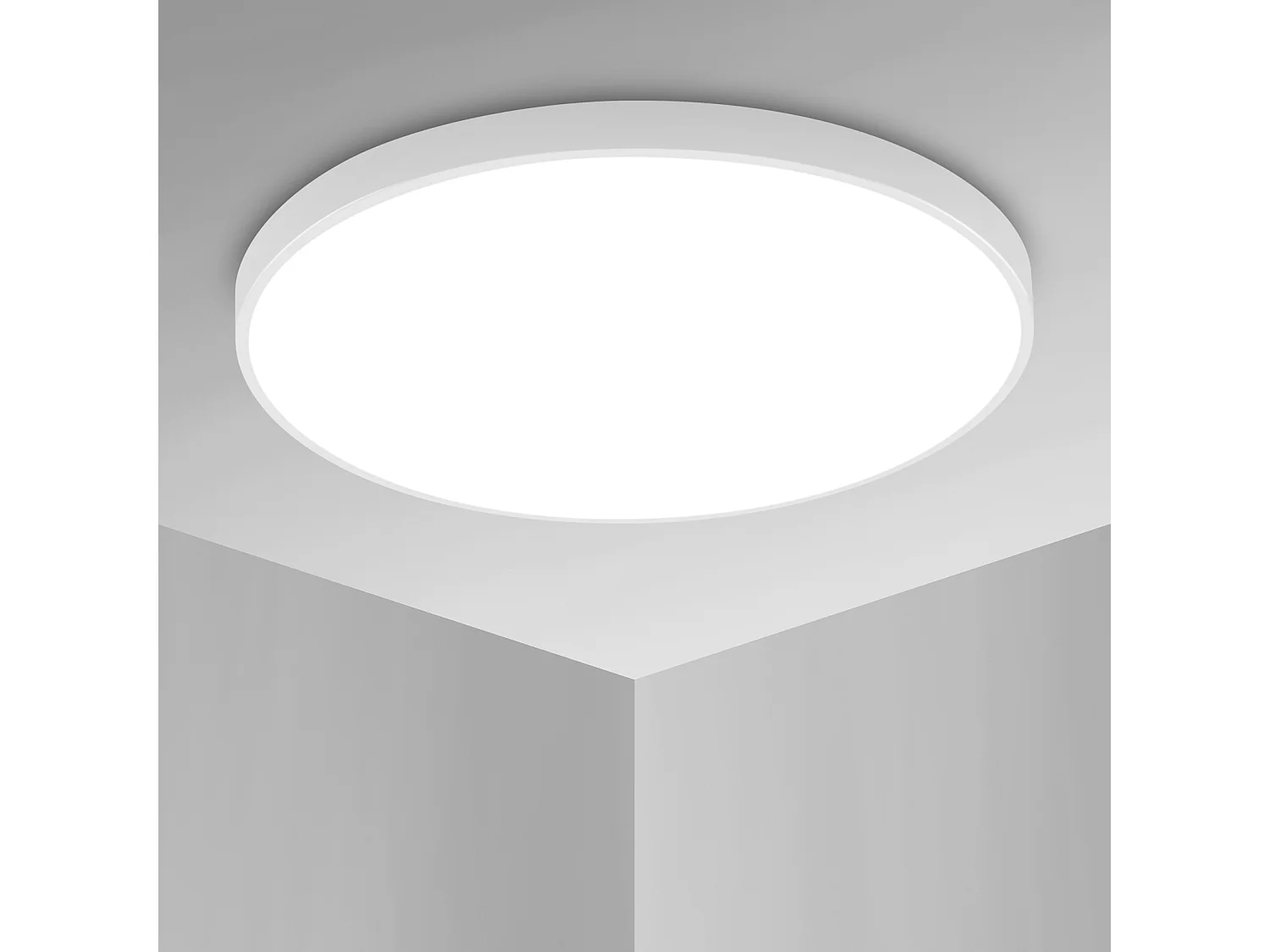 Plafonnier LED Étanche IP54 27CM - 24W 2700LM 6500K - Salle de Bain, Cuisine, Couloir, Balcon