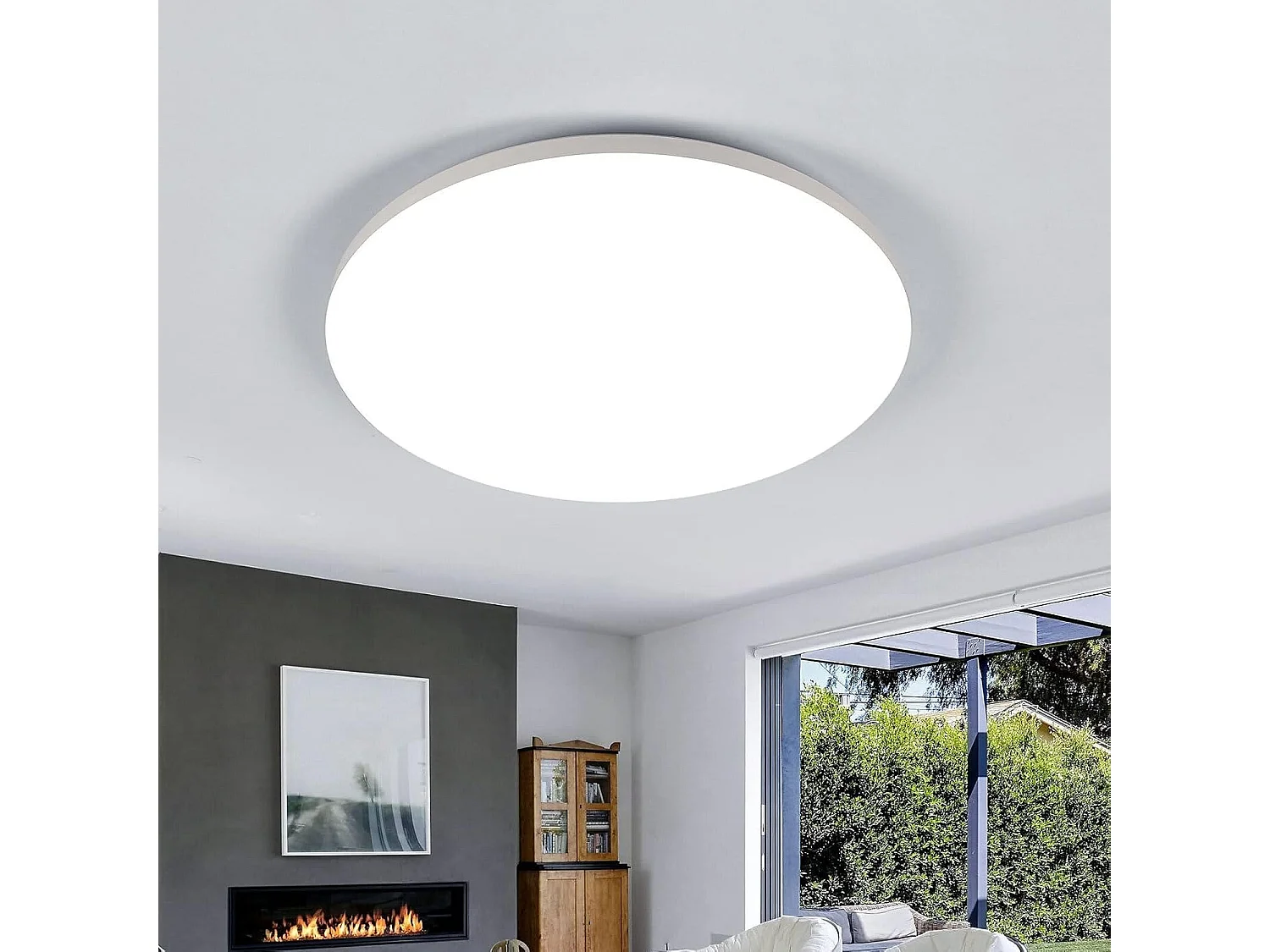 Plafonnier LED Blanc Rond de 30cm de Diamètre - 24W (Lumière Blanche 6500K) - Protection Anti-Insectes et Anti-Poussière