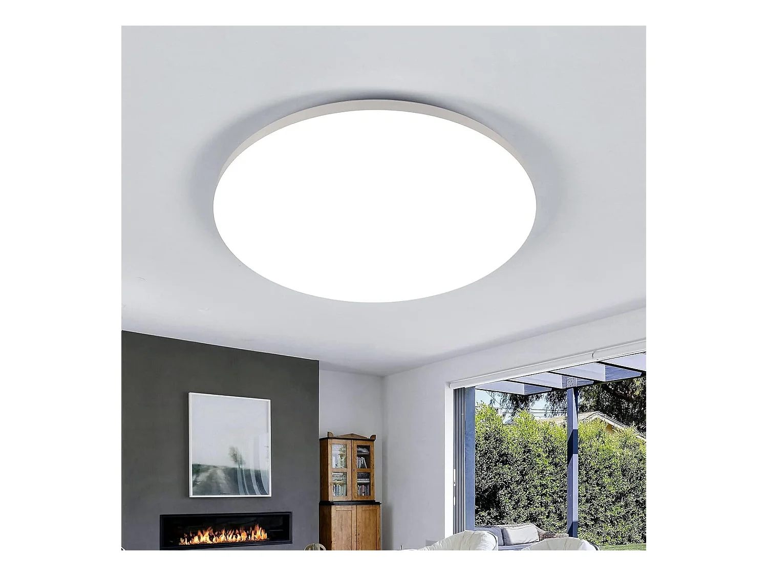 Plafonnier LED Blanc Rond de 30cm de Diamètre - 24W (Lumière Blanche 6500K) - Protection Anti-Insectes et Anti-Poussière