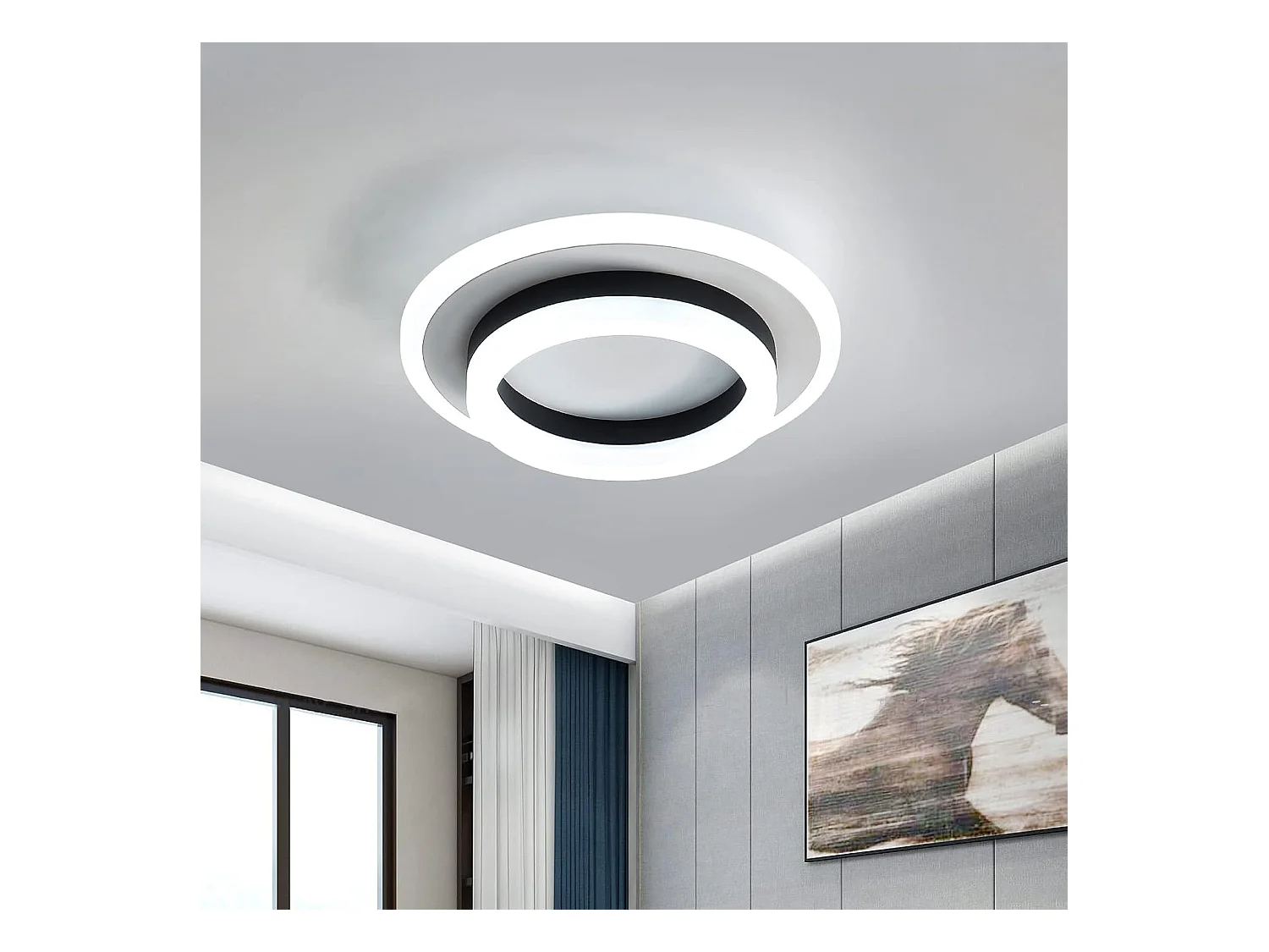 Plafonnier Led Moderne, Lampe de Plafond 24W, 1920 Lumen 6000 K, Luminaire Plafonnier Blanc froid 20 cm, Pour chambre à coucher, salon