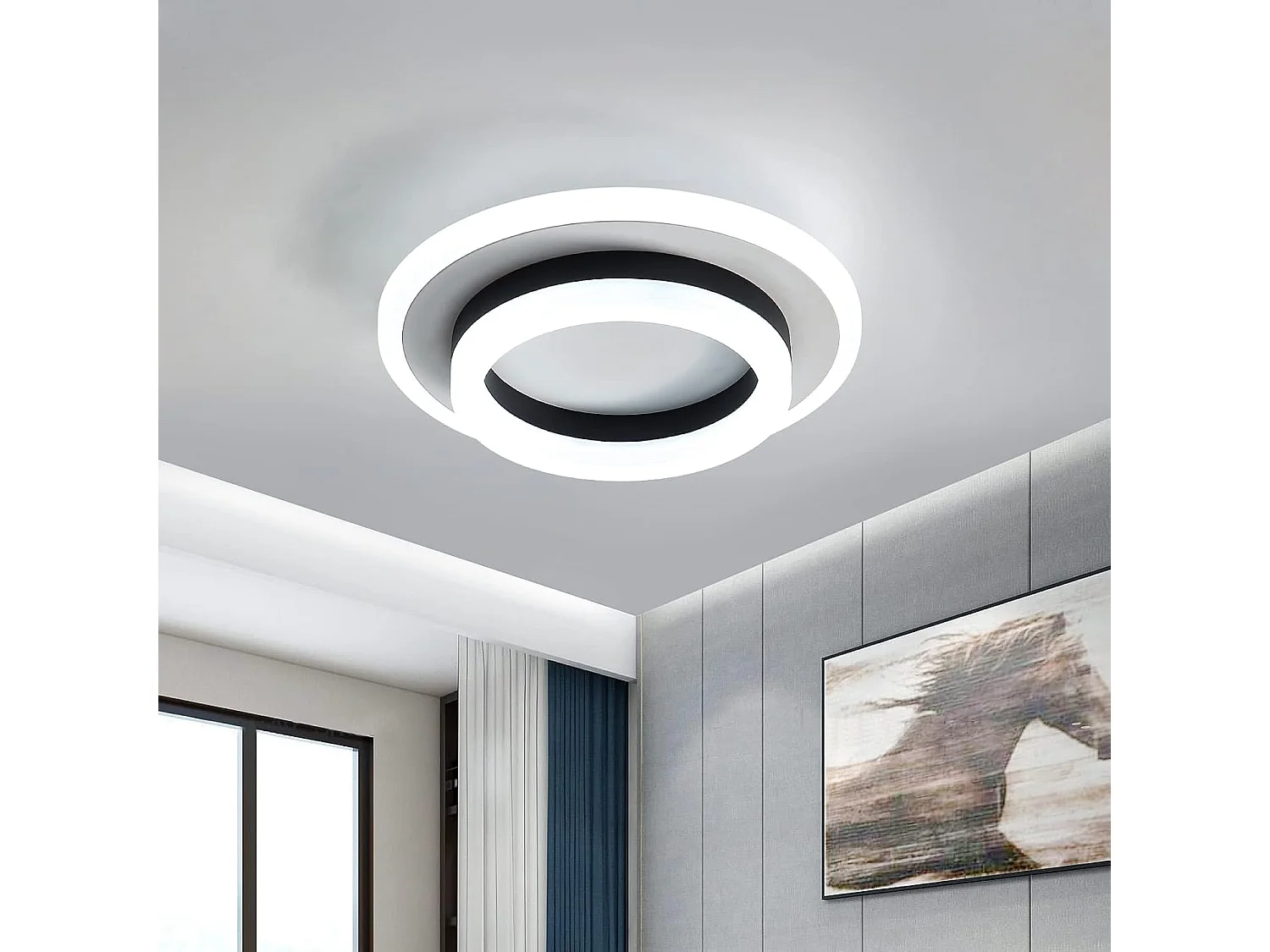 Plafonnier Led Moderne, Lampe de Plafond 24W, 1920 Lumen 6000 K, Luminaire Plafonnier Blanc froid 20 cm, Pour chambre à coucher, salon