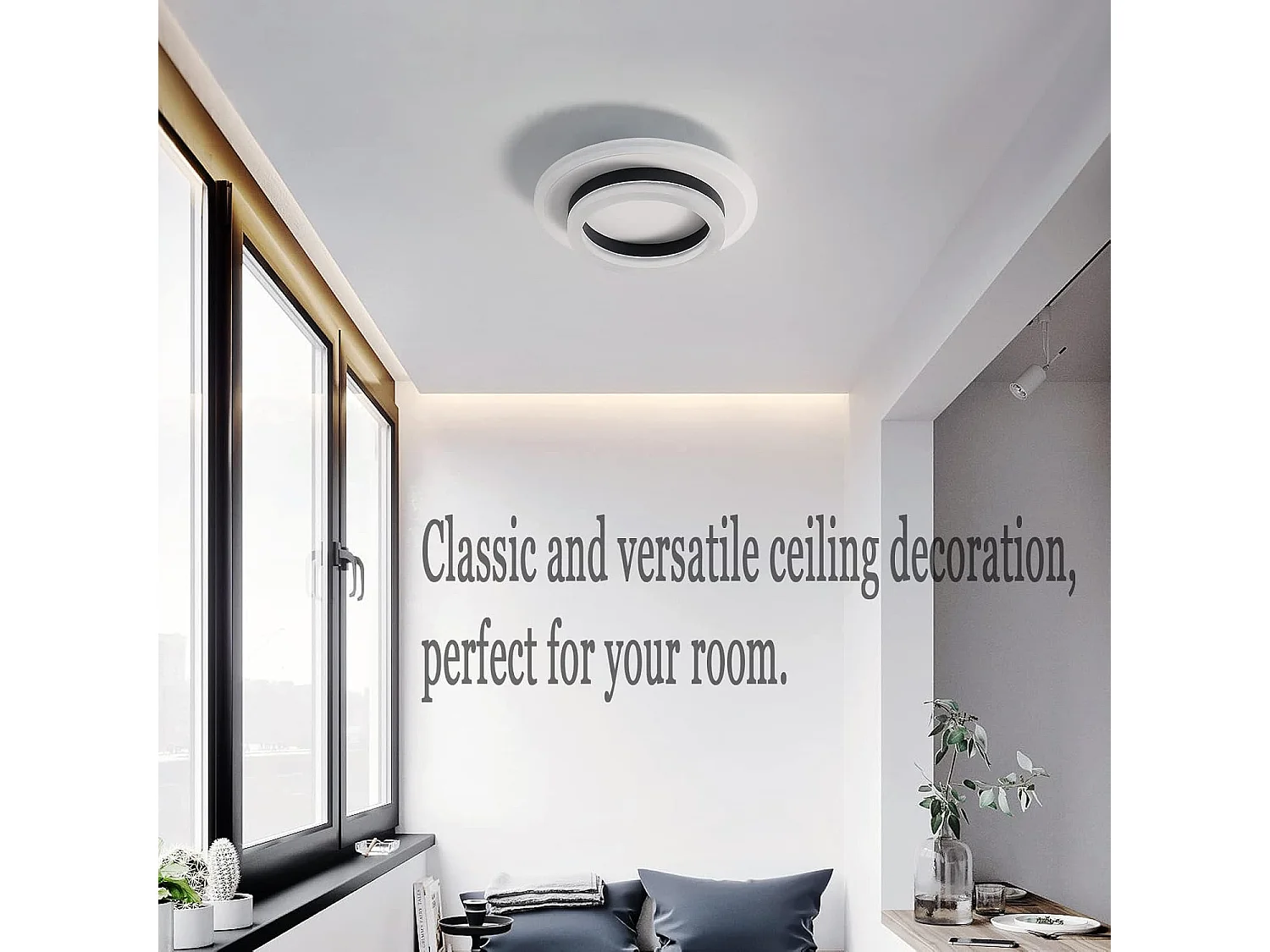 Plafonnier Led Moderne, Lampe de Plafond 24W, 1920 Lumen 6000 K, Luminaire Plafonnier Blanc froid 20 cm, Pour chambre à coucher, salon