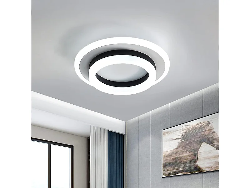 Plafonnier Led Moderne, Lampe de Plafond 24W, 1920 Lumen 6000 K, Luminaire Plafonnier Blanc froid 20 cm, Pour chambre à coucher, salon