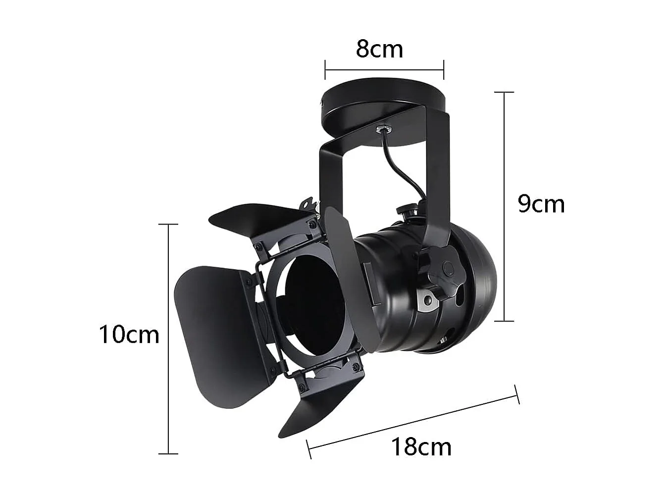 Plafonnier industriel vintage en métal noir, applique murale d'intérieur réglable, plafonnier vintage E27 pour bar, café, salon