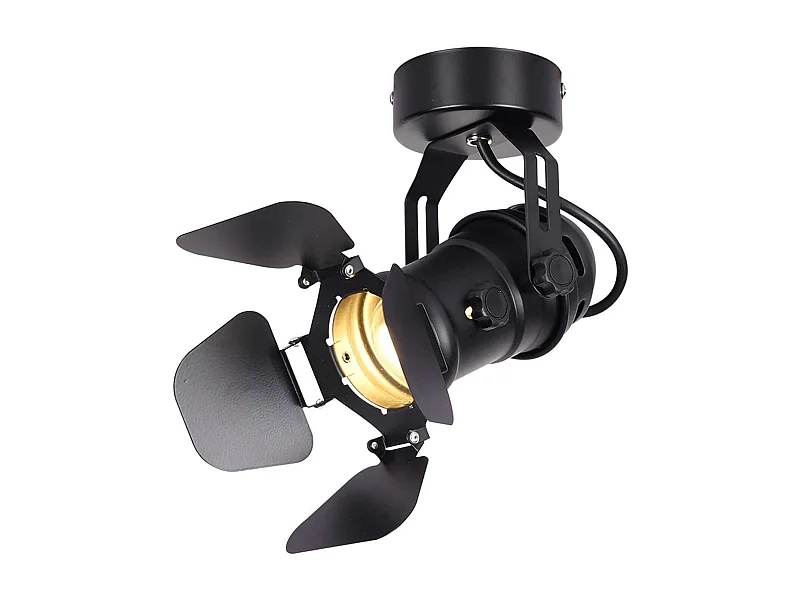 Plafonnier industriel vintage en métal noir, applique murale d'intérieur réglable, plafonnier vintage E27 pour bar, café, salon