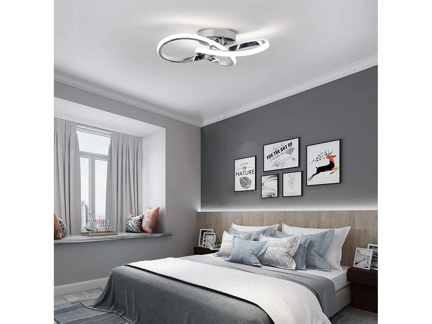 Plafonnier LED Dimmable, 36W 4050LM Lampe de Plafond avec Télécommande 3000K-6500K, Luminaire Plafonnier Moderne pour Salon,Salle à Manger, Couloir, Dia 40cm