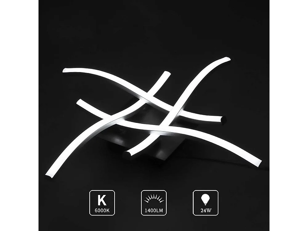 24W LED Plafonnier , Lampe de Plafond LED Modernes 1440 Lumens, Plafonniers éclairage Intérieur 6000K, pour Salon Chambre Balcon