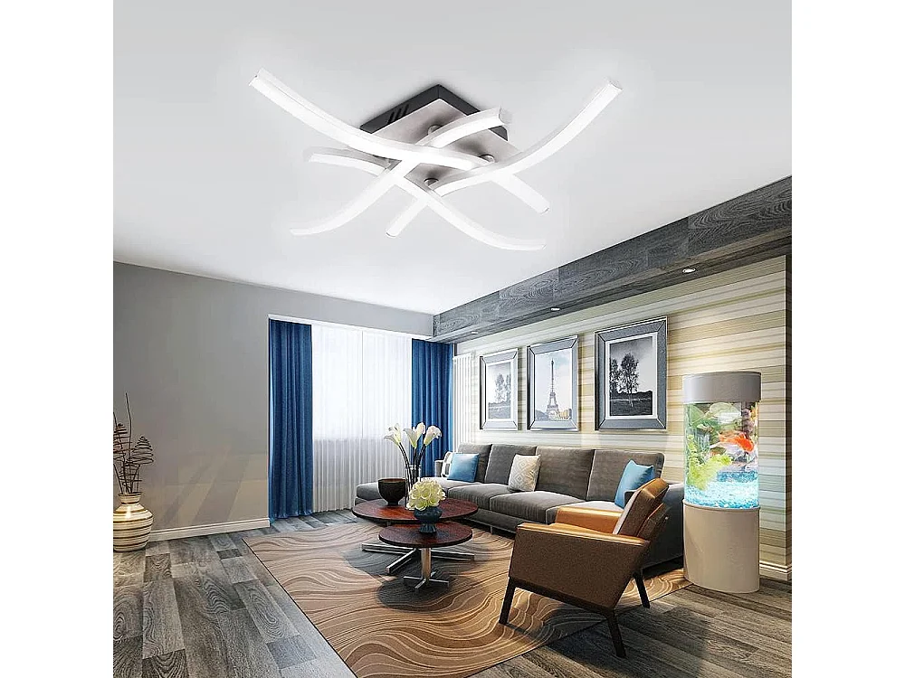 24W LED Plafonnier , Lampe de Plafond LED Modernes 1440 Lumens, Plafonniers éclairage Intérieur 6000K, pour Salon Chambre Balcon