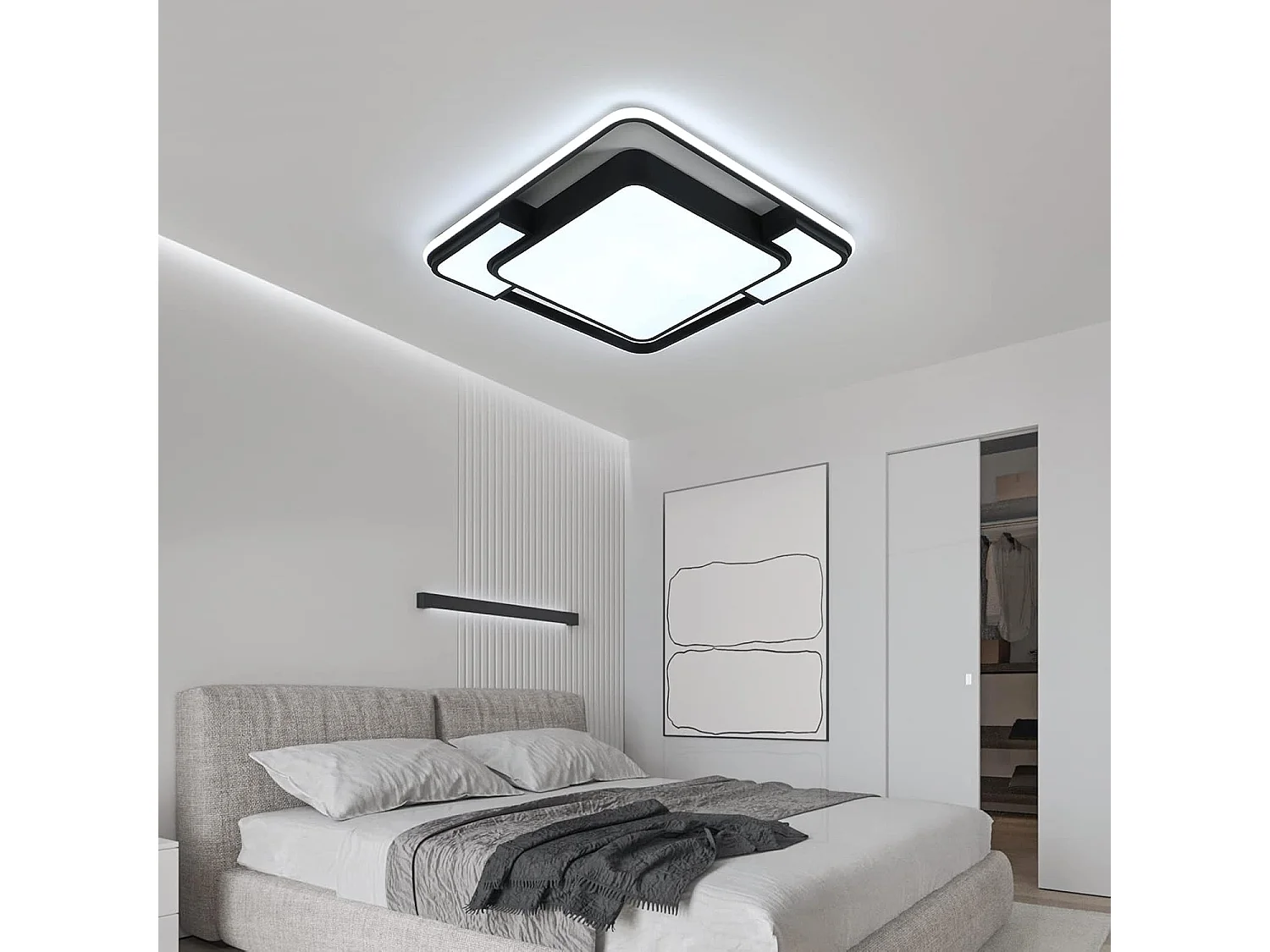 Plafonnier LED Carré (Spécification: 52*52*5 Diamètre 52cm 48w Lumière Blanche 220V)