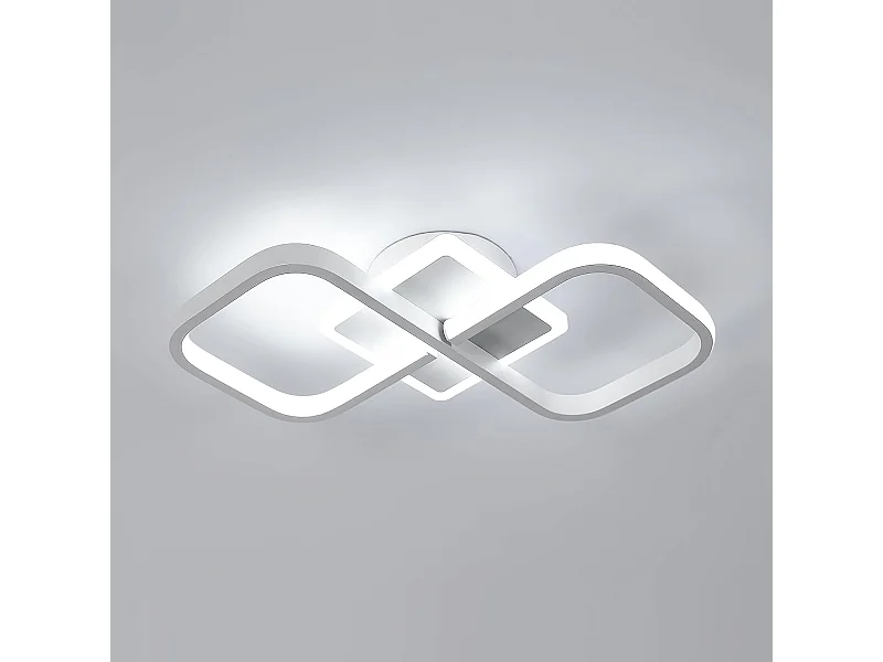 Plafonnier LED 36W Design moderne Cercle Carré Lampe de Plafond Blanc Froid 6000K Pour salon chambre à coucher salle à manger bureau Or