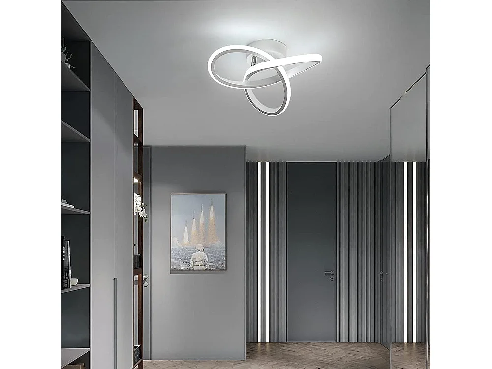 LED Plafonnier, Lampe de Plafond en Acrylique 22W, Plafonnier dimmable 3000K/4000K/6000K pour Cuisine Salon Chambre à Coucher Dia 24CM