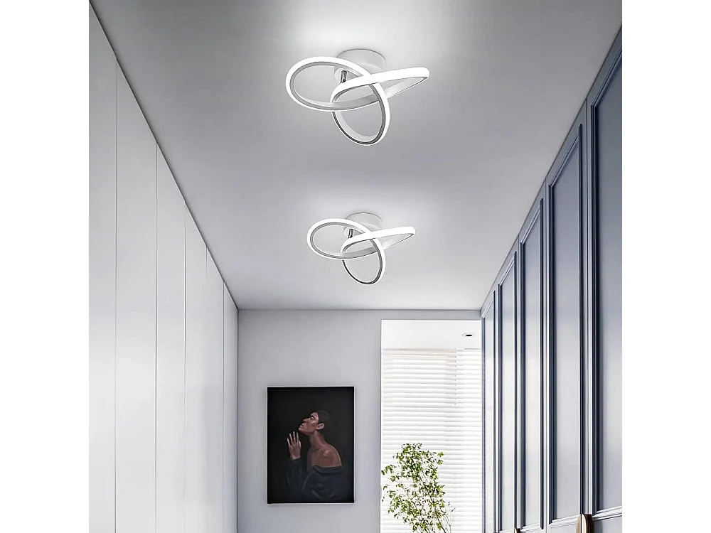 LED Plafonnier, Lampe de Plafond en Acrylique 22W, Plafonnier dimmable 3000K/4000K/6000K pour Cuisine Salon Chambre à Coucher Dia 24CM