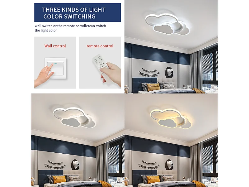 32W Moderna Lámpara de Techo Led Regulable, Blanco Diseño Acrílico Creativo Plafones Led Techo, 3000-6500K, Lampara de Techo con Control Remoto para Sala de Estar