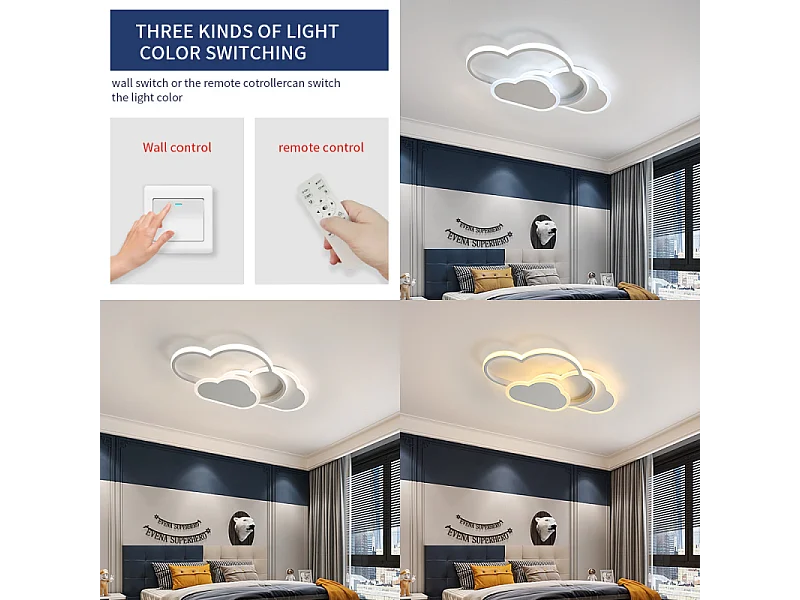 32W Moderna Lámpara de Techo Led Regulable, Blanco Diseño Acrílico Creativo Plafones Led Techo, 3000-6500K, Lampara de Techo con Control Remoto para Sala de Estar