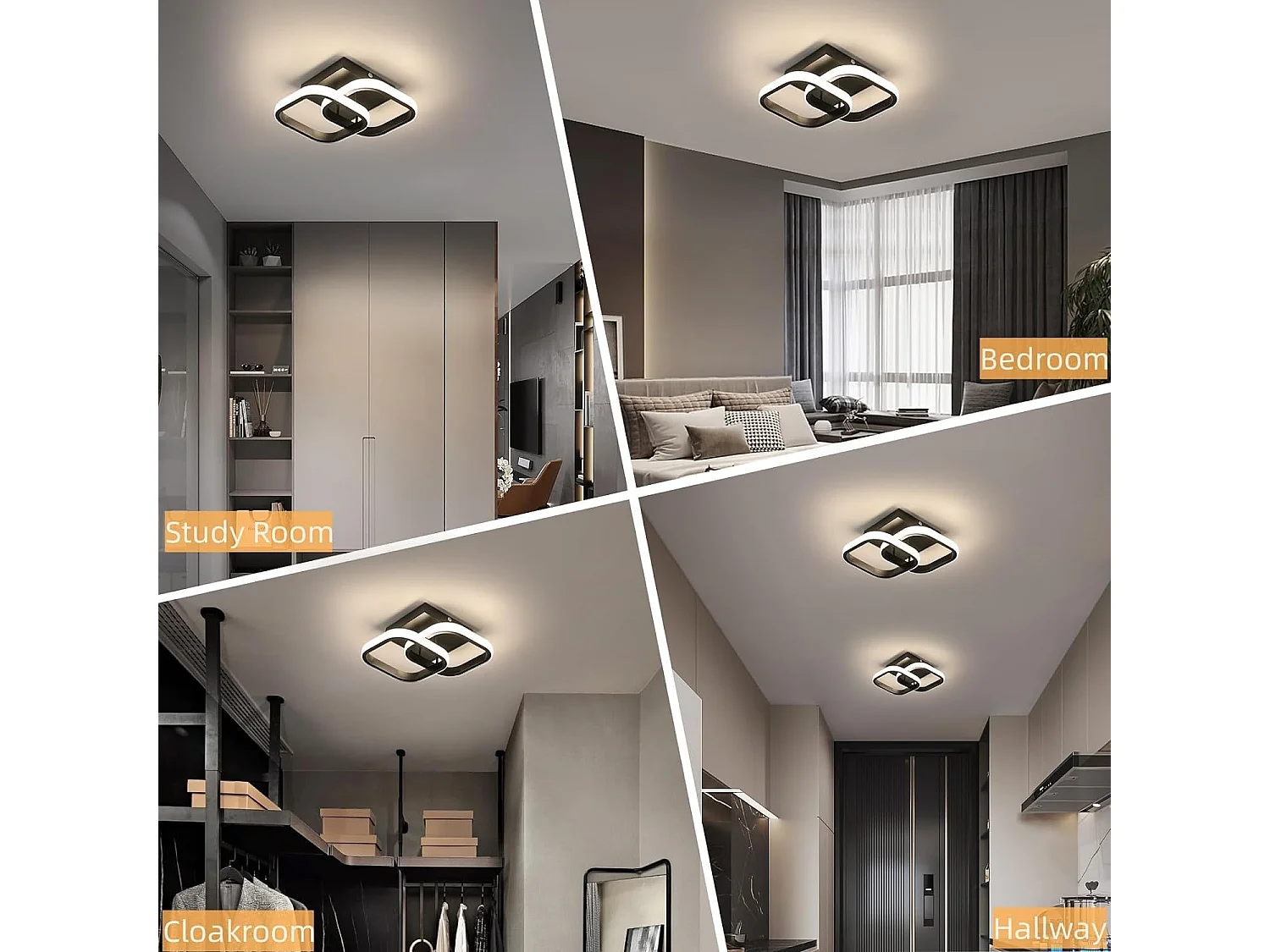 Plafonnier LED Moderne, Lampe de plafond en Acrylique 22W 2550LM, Plafonnier pour Salle à Manger, Cuisine, Studio, lumière 4500K Neutre