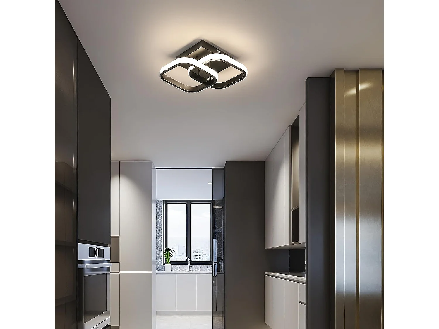Plafonnier LED Moderne, Lampe de plafond en Acrylique 22W 2550LM, Plafonnier pour Salle à Manger, Cuisine, Studio, lumière 4500K Neutre