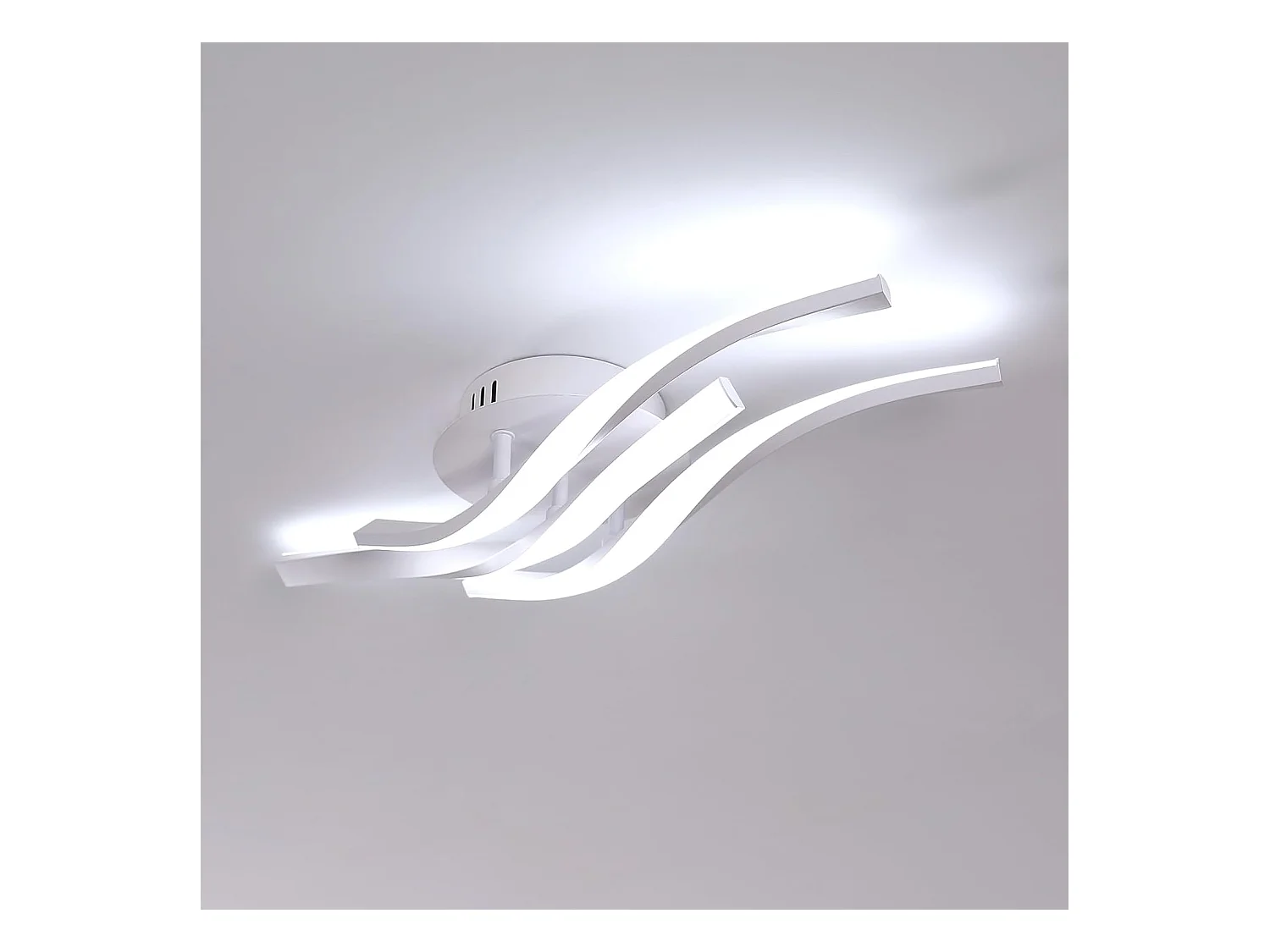 Plafonnier LED, Moderne Lampe de plafond 24W 2700LM, Créatif Luminaire Plafonnier pour Coucher Salon Salle de Bains,Blanc Froid 6500K, Longueur 52cm