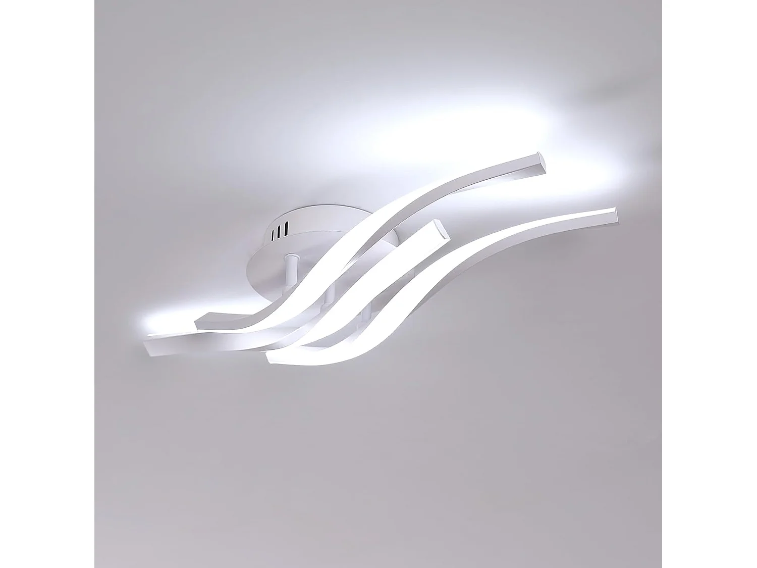 Plafonnier LED, Moderne Lampe de plafond 24W 2700LM, Créatif Luminaire Plafonnier pour Coucher Salon Salle de Bains,Blanc Froid 6500K, Longueur 52cm