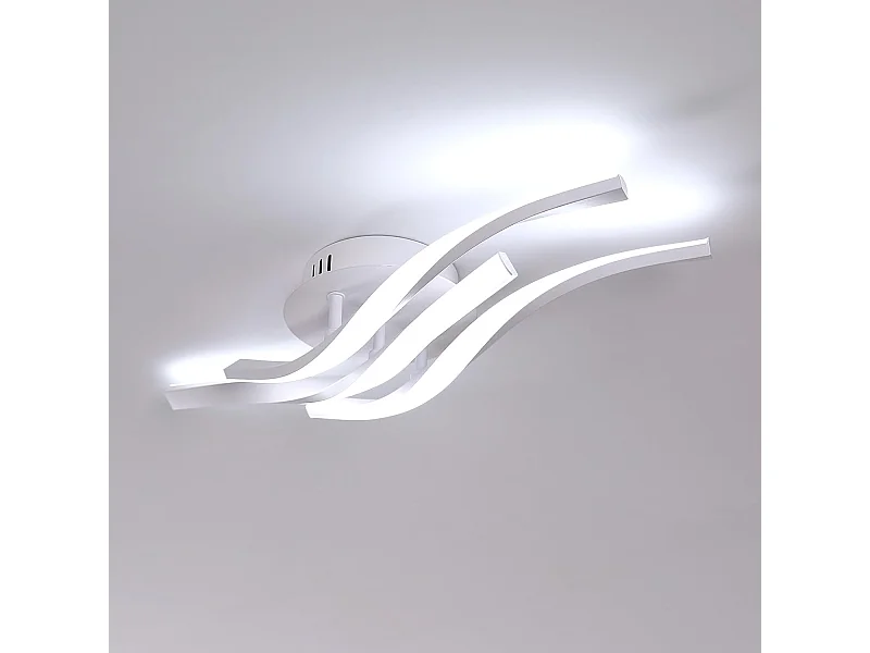 Plafonnier LED, Moderne Lampe de plafond 24W 2700LM, Créatif Luminaire Plafonnier pour Coucher Salon Salle de Bains,Blanc Froid 6500K, Longueur 52cm