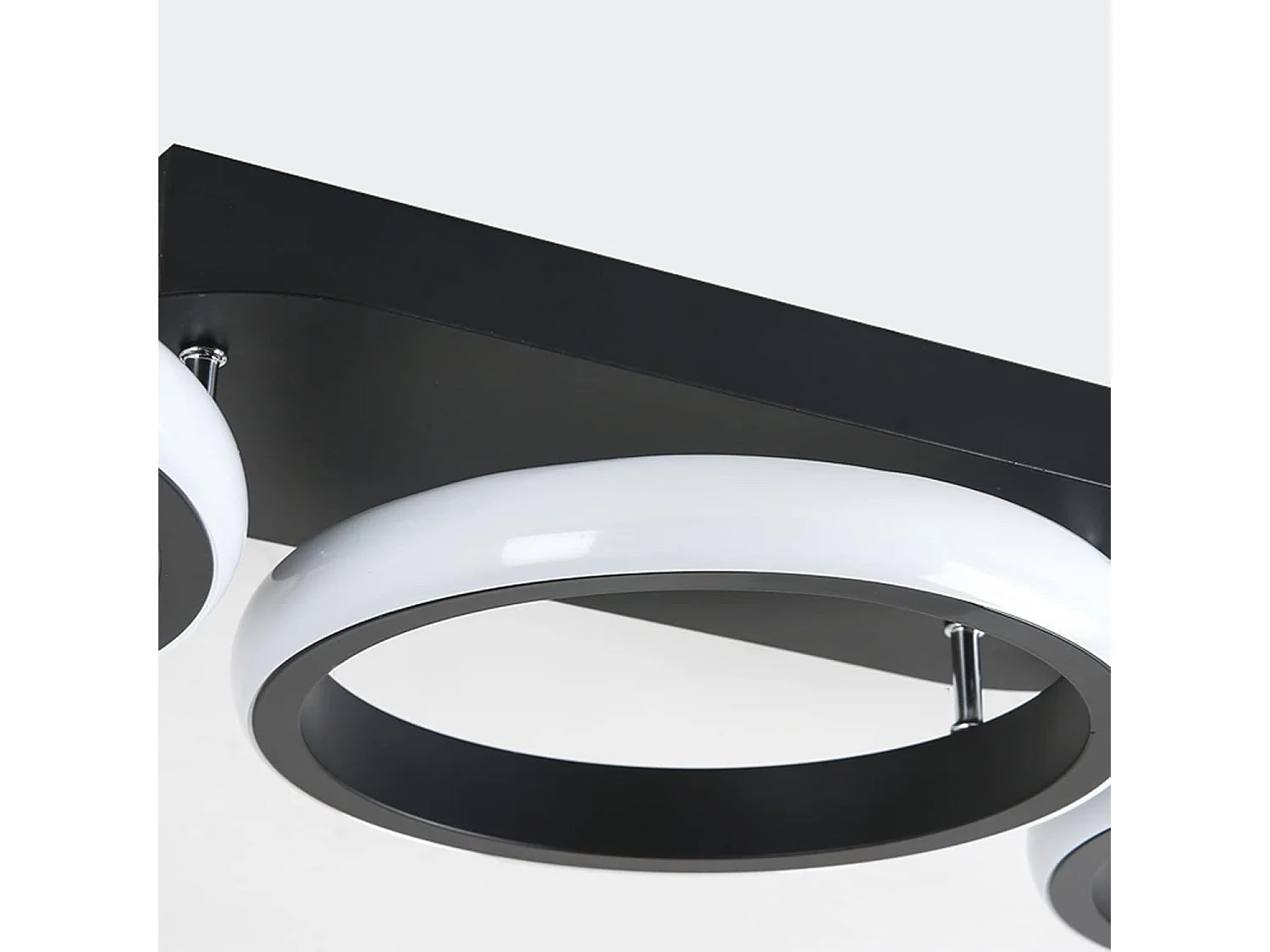 3 cercle de lampadaires de plafond, éclairage de plafond LED moderne noir, utilisé pour les couloirs, les entrées, les chambres, les balcons, les allées,30W