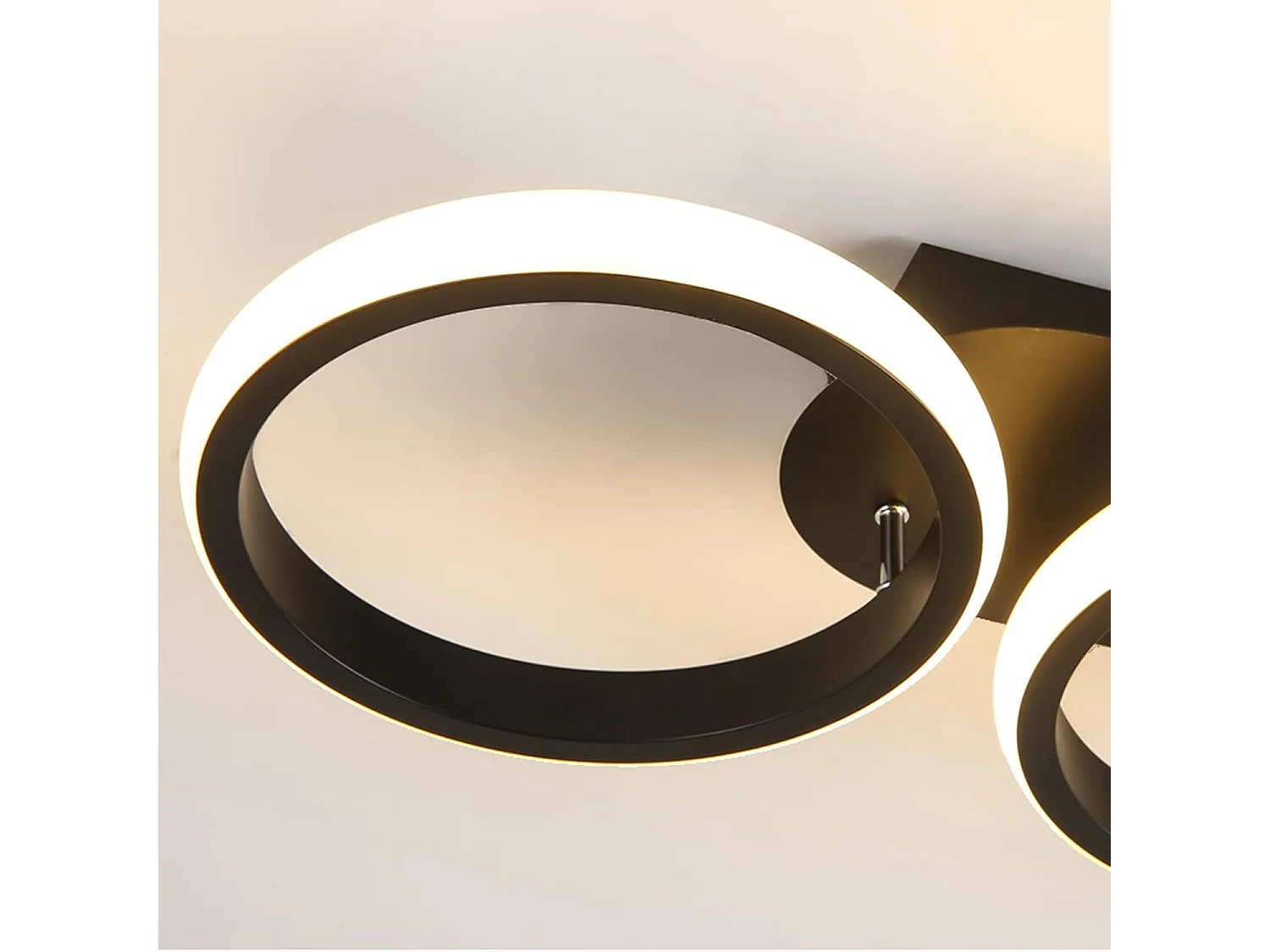 3 cercle de lampadaires de plafond, éclairage de plafond LED moderne noir, utilisé pour les couloirs, les entrées, les chambres, les balcons, les allées,30W