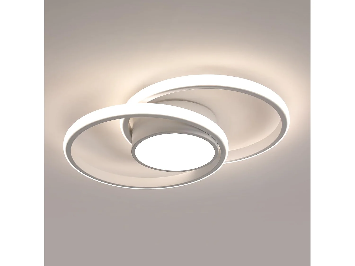 Plafonnier LED, Rond Lampe de plafond 42W,Luminaire Plafonnier pour Couloir Coucher Salle de Bains Cuisine Salon, Lumière Naturelle 4500K, Longueur 40cm, Blanc