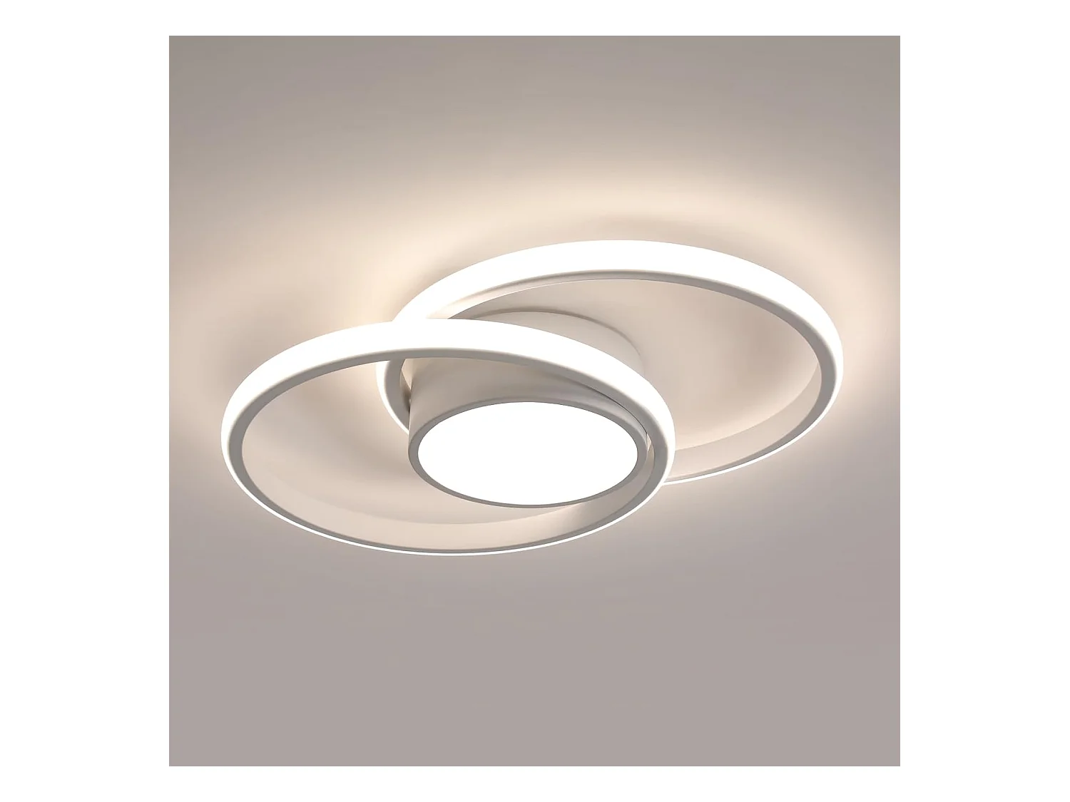 Plafonnier LED, Rond Lampe de plafond 42W,Luminaire Plafonnier pour Couloir Coucher Salle de Bains Cuisine Salon, Lumière Naturelle 4500K, Longueur 40cm, Blanc